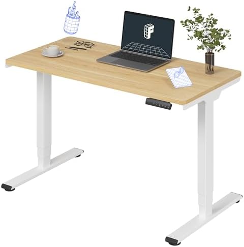 FLEXISPOT E6 3-Stage Dual Motor Electric Standing Desk 48 x 24 Sit Stand Up Desk, Holds 220 lbs, Adjustable Height w/Memory Presets, One-Piece Maple Desktop & White Frame, Ships in 2 Boxes by Unknown