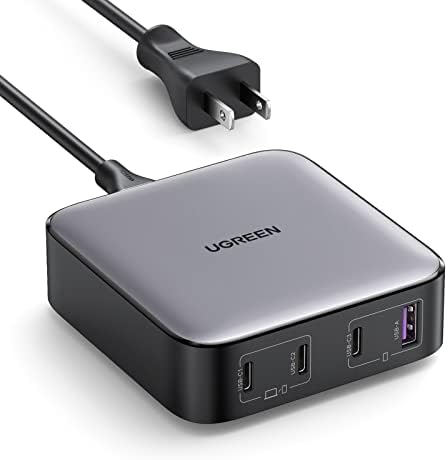 UGREEN Nexode 100W GaN USB C Charging Station, 4-Port Fast Desktop Charger Compatible with MacBook Pro, Dell XPS, iPhone 17/16/15 Series, Galaxy S25/S24 Ultra, Pixel 10/9, iPad, Steam Deck by UGREEN