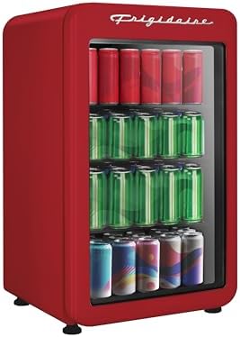 Frigidaire Retro Compact Refrigerator with Glass Door, 3.2 cu ft Countertop Fridge, Rounded Corners, Premium, for Office, Bedroom, Dorm Room, Cabin by Unknown