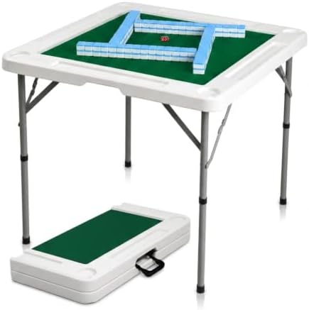Byliable 34.6" Folding Mahjong Table, Portable Game Table with Cup Holders by Home