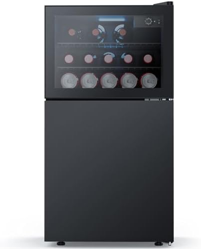 COWSAR 2.6 Cu.Ft Beverage Refrigerator & Mini Fridge with Freezer - Glass Door, Reversible Design, Adjustable Thermostat for Dorm, Office, Bedroom - Image 7