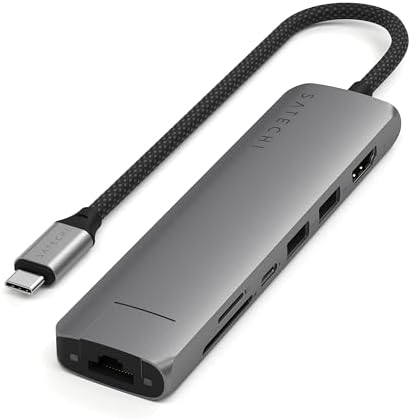 Satechi 7-in-1 USB-C Hub with Ethernet, 4K/60Hz HDMI, Space Gray by Satechi