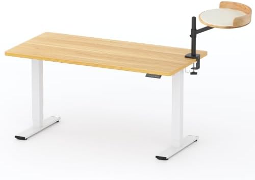 FLEXISPOT EN2 55"x28" Standing Desk with Solid Wood Cat Bed, Maple by Unknown