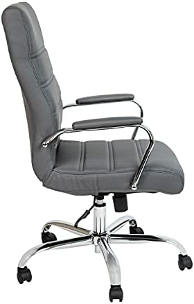 Flash Furniture LeatherSoft Executive Office Chair, Gray/Chrome - Image 6