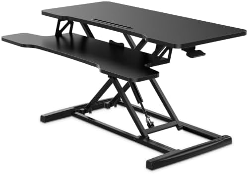 FITUEYES Height Adjustable Standing Desk 36” Wide Sit to Stand Converter - Image 6