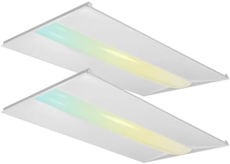 2x4 LED Troffer Light with Sensor Base Ready, ETL Listed, 2PK by HaloitteLighting