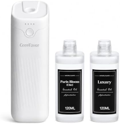 Ultrasonic Aroma Diffuser with 2x120ml Essential Oil by CoreFavor