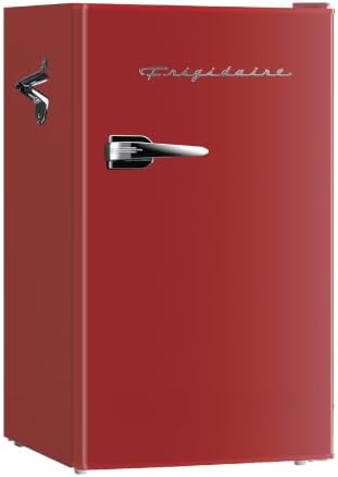 Frigidaire Retro Compact Fridge with Chiller, 3.2 cu ft Countertop Fridge with Built-in Bottle Opener, Compact Refrigerator for Office, Bedroom, Dorm Room or Cabin (Red) by Unknown
