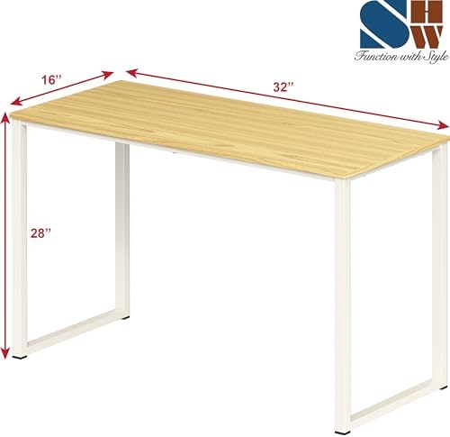 SHW Mission 32-Inch Home Office Computer Desk, Oak - Image 3