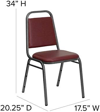 Flash Furniture Hercules Trapezoidal Back Stackable Banquet Chair, Burgundy - Image 3
