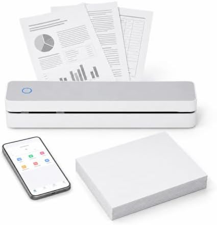 Portable Thermal Printer Bluetooth Inkless Printer for US Letter A4 A5 B5 by TEALLAUREL