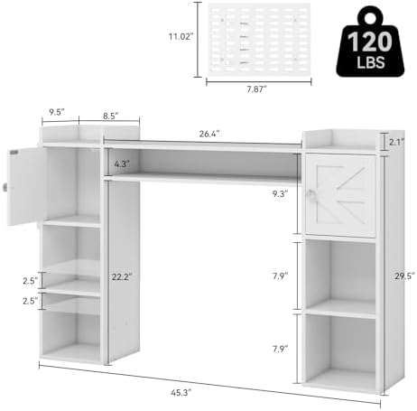 ELECWISH Desktop Bookshelf, Desk Shelf for Computer Desk, 45", 8 Tier - Image 2