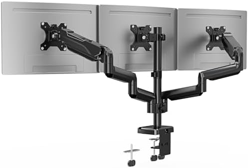 Triple Monitor Desk Mount for Computer Screens up to 32" by ERGOFOCUS