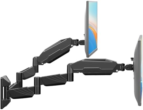 Long Arm Dual Monitor Wall Mount for 17-32", Max 27.1" Extension by ERGOFOCUS