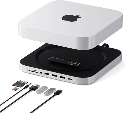 Satechi Mac Studio M5 Hub & Stand with NVMe SSD Enclosure, Silver by Satechi
