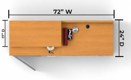 BREAKtime Breakroom Kitchenette Cabinet with 2-Door Storage, Mini Fridge Space & Upper Hutch, Microwave Space, Fully Assembled, 72" W x 24" D x 75" H, Appliances Not Included, Beech - Image 3