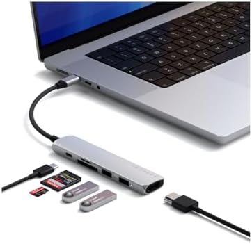 Satechi 6-in-1 USB-C Hub, 4K/60Hz HDMI, 100W PD Charging, Silver by Satechi