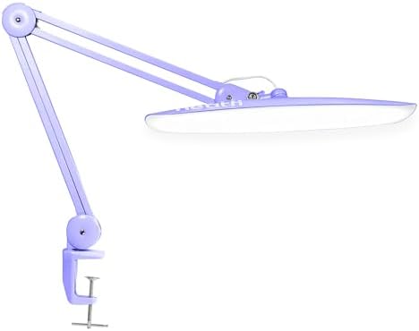 Neatfi XL 2200 Lumens 24W LED Desk Lamp – Shadow-Free Task Lighting | 4-Level Dimming | Home Office & Crafts Use | 20-Inch Wide Head (Lavender, Non-CCT with Clamp) by Neatfi