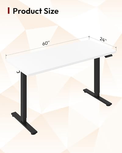 SANODESK One-Piece 1'' Thick Height Adjustable Standing Desk 60''x24'' - Image 2