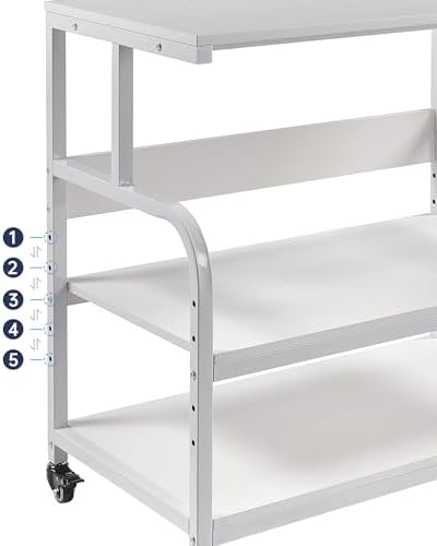 Fannova 32.3"x18.9"x32.1" Extra Large White Printer Stand with Storage - Image 4
