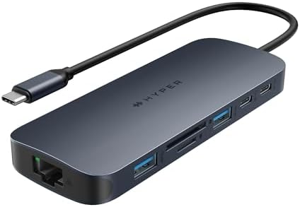 HyperDrive Next 10 Port USB C Hub for Mac, PC, and Chromebook with 4K60Hz HDMI, 2 USB-A, USB-C Hub 10Gbps 140W Power Delivery, SD & microSD Card Reader, Ethernet, 3.5mm Audio Ports by HYPERProductsInc