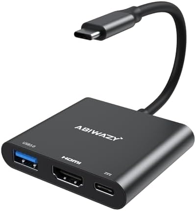 USB C to HDMI Adapter, 4K HDMI to USB-C Multiport Hub Adapter by ABIWAZY