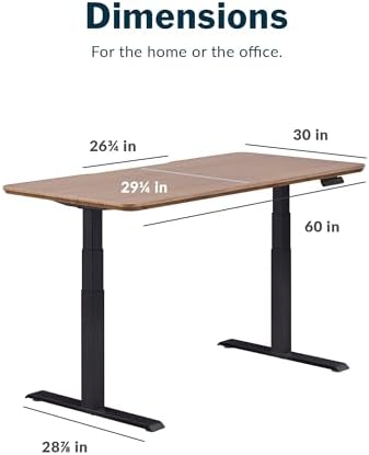 Vari Classic Electric Standing Desk – 60x30 – Walnut/Black - Image 2