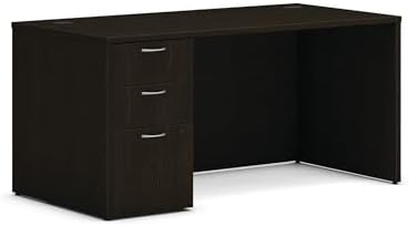HON MOD Computer Desk, Office Desk with 3 Drawers, Java Oak by HON