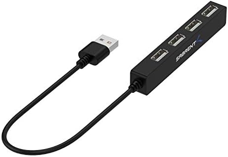 SABRENT 4-Port Portable USB 2.0 Hub for Laptop & Tablet (HB-MCRM) by SABRENT