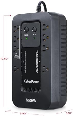 CyberPower EC550G Ecologic UPS Battery Backup and Surge Protector - Image 3