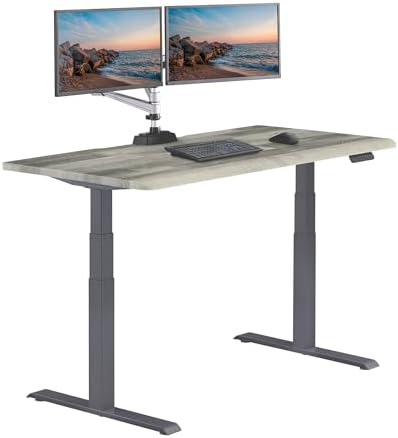 Vari ComfortEdge Electric Standing Desk – 60x30 – Driftwood/Black by Unknown