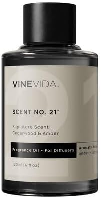 VINEVIDA [4 Fl Oz] Cedarwood & Amber Fragrance Oil for Cold Air Diffusers, Fall Essential Oils for Diffuser Oil Refill & Air Freshener Room Spray by VINEVIDA