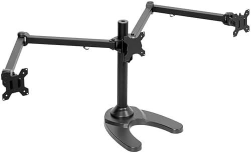 VIVO Triple Monitor 23 to 32 inch LED LCD Freestanding Desk Stand, Heavy Duty Articulating VESA Computer Mount, Holds 3 Screens, Fully Adjustable for Home Office Workstation, Black, STAND-V103F by VIVO