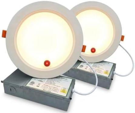 E2 LIGHTING Recessed LED Light with Emergency Battery Backup, 2 Pack by E2LightingUSA
