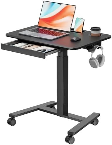 28" Mobile Standing Desk with Drawer, Portable Laptop Desk by JYLHJOYSEEKER