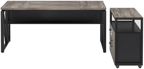 Tribesigns 63" Executive Desk with Reversible File Cabinet, Large L-Shaped Office Desk with Drawers, Business Furniture Workstation for Home Office (Dark Oak, 63-inch) - Image 6