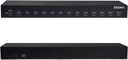 Sedna 13 Port USB 3.1 Gen I Hub (5Gbps) - 19 Inch 1U Rack Mount - Image 2