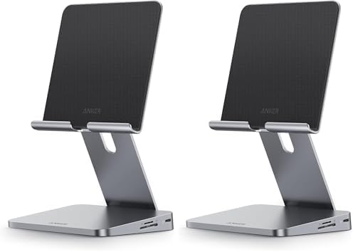 Anker USB C Hub for iPad, 551 USBC Hub (8-in-1), with Foldable Tablet Stand, 4K HDMI, 2 USB-A Data Ports, for iPad Pro 5th Gen/Air 5th Gen/Mini 6th and Later (Silver) (Pack of 2) by Anker