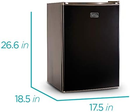 BLACK+DECKER BCRK25B Compact Refrigerator Energy Star Single Door Mini Fridge with Freezer, 2.5 Cubic Feet, Black & EM720CB7 Digital Microwave Oven with Turntable Push-Button Door - Image 3