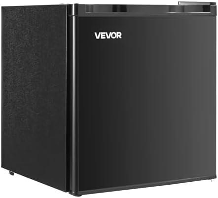 VEVOR Mini Fridge with Freezer, 1.6 Cu.Ft Compact Refrigerator w/Micron Freezer Zone, 7-Modes Adjust Temp, Energy Efficient Small Fridges, Reversible Door, Low Noise, for Bedroom Dorm Office, Black by VEVOR