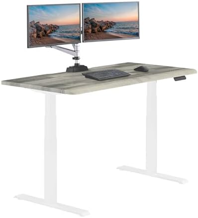 Vari ComfortEdge Electric Standing Desk – 60x30 – Driftwood/White by Unknown