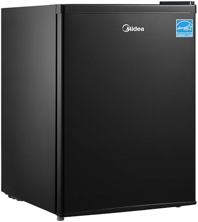 Midea WHS-87LB1 Mini Fridge, 2.4 Cu.ft Compact Fridge with 6 Level Adjustable Thermostat, Reversible Door, Low Noise for Dorm, Office, Bedroom Black by Unknown