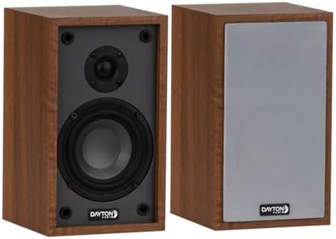Dayton Audio Classic B40 Bookshelf Speaker Pair 60W Max 6 Ohm 4 Inch Woofer 1 Inch Silk Dome Tweeter Passive 2-Way Hi-Fi Speakers for Music TV PC and Home Theater Wood by DaytonAudio