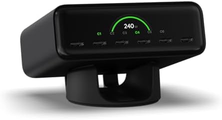 Satechi ChargeView 240W GaN Charger, On-Demand LCD Display, Space Black by Satechi