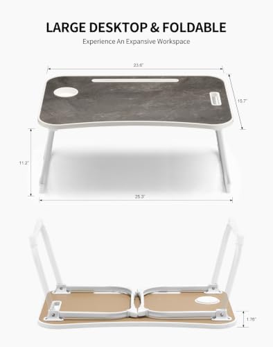 ZEAPTAC Foldable Lap Desk, Bed Desk, Bed Table & Laptop Stand w/Cup Holder - Image 6
