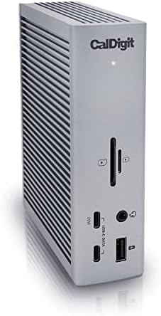 CalDigit TS4 18 Port Thunderbolt 4 Dock, 98W Charging, 3X TBT4 (40Gb/s), 3X USB-C + 5X USB-A (10Gb/s), 2.5GbE LAN, 8K@30Hz or 2X 6K@60Hz Displays, Mac/Windows/Chrome, Space Gray, 0.8m Certified Cable by CalDigit