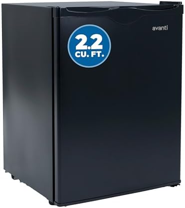 Avanti Mini Fridge for Home Office or Dorm, Auto Defrost with Reversible Door, Energy Star Rated, 2.2 Cu. Ft., Black by AvantiProducts