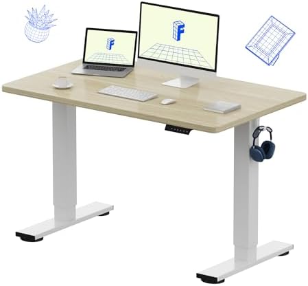 FLEXISPOT EN1 48"x30" One-Piece Standing Desk, White Wood Grain by Unknown