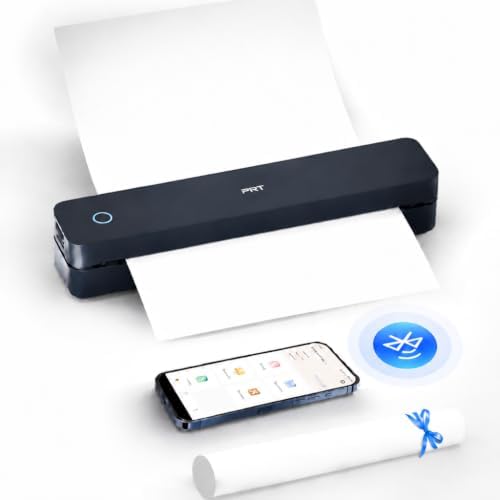 PRT Portable Printer Wireless for Travel, Bluetooth Thermal Printer Support 8.5" X 11" US Letter A4 A5, Compatible with iPhone, Android & Laptop, Inkless for Office, Home, School, Dark by PRT