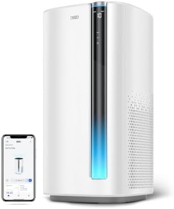 DREO Smart Air Purifier for Home, Washable Pre-Filter, Air Cleaner with Wi-Fi/Voice/Alexa,Smoke,Dust,Pollen,Odor,PM2.5 Quality Monitor, 4 Speeds & Auto/Turbo/Quiet HEPA Sleep Mode, DR-HAP003AS by DREO